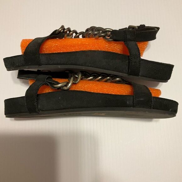 Bimba y Lola Suede Chain Fisherman Sandals, Size 37. (6.5/7 US) Black Spain. - Picture 15 of 16